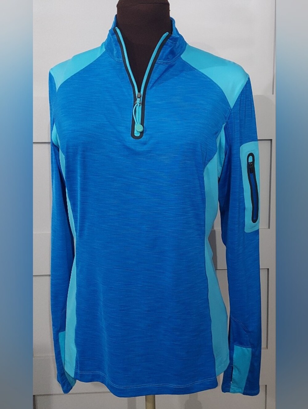 REI Women’s Blue & Light Blue 1/4 Zip Athletic Top Size L